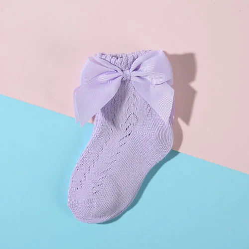 Lawadka Summer Mesh Newborn Baby Girls Socks Fashion Bow Thin Children's Socks for Girls Infant Princess White Red Black 0-5Year