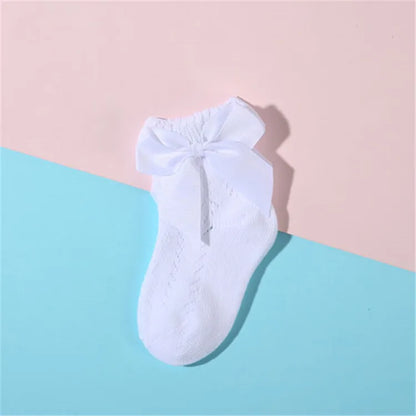 Lawadka Summer Mesh Newborn Baby Girls Socks Fashion Bow Thin Children's Socks for Girls Infant Princess White Red Black 0-5Year