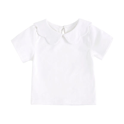Sanlutoz Soft Cotton Baby Girls T-shirt Cute Infants Tops Clothing White Newborn Toddler Shirts Clothes Casual