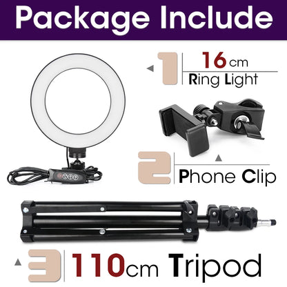 LED Photography Light Selfie Ring Light Lamp With Tripod For Phone Holder Stand Photo Lamp Ringlight For Live Video Streaming