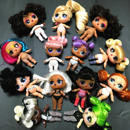 Collection Series 5 Hairgoals Change Color 8cm Big Sister Hair Dolls Lols Bhaddie Doll Set Splatters set Kids Playing Toy Gift