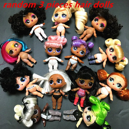 Collection Series 5 Hairgoals Change Color 8cm Big Sister Hair Dolls Lols Bhaddie Doll Set Splatters set Kids Playing Toy Gift