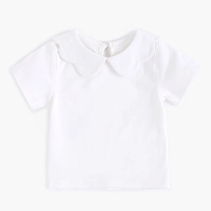 Sanlutoz Soft Cotton Baby Girls T-shirt Cute Infants Tops Clothing White Newborn Toddler Shirts Clothes Casual