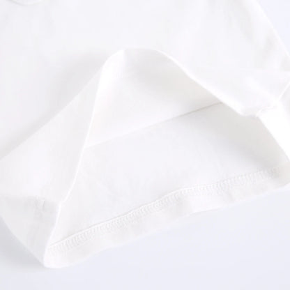Sanlutoz Soft Cotton Baby Girls T-shirt Cute Infants Tops Clothing White Newborn Toddler Shirts Clothes Casual