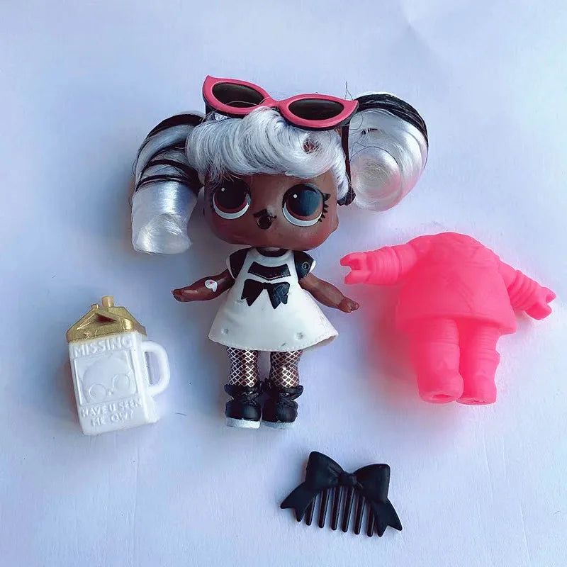 Collection Series 5 Hairgoals Change Color 8cm Big Sister Hair Dolls Lols Bhaddie Doll Set Splatters set Kids Playing Toy Gift