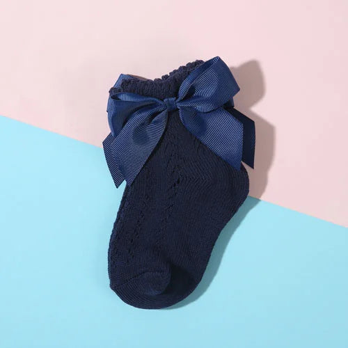 Lawadka Summer Mesh Newborn Baby Girls Socks Fashion Bow Thin Children's Socks for Girls Infant Princess White Red Black 0-5Year