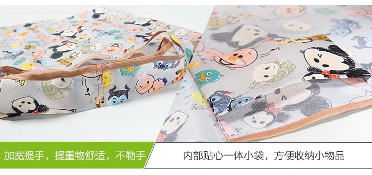 50*60cm Disney cartoon  bag Stitch shopping Mickey mouse bag storage High capacity green bag hand cartoon shoulder