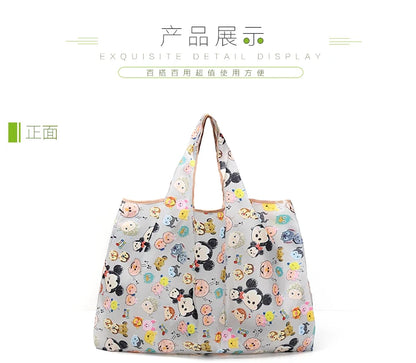 50*60cm Disney cartoon  bag Stitch shopping Mickey mouse bag storage High capacity green bag hand cartoon shoulder