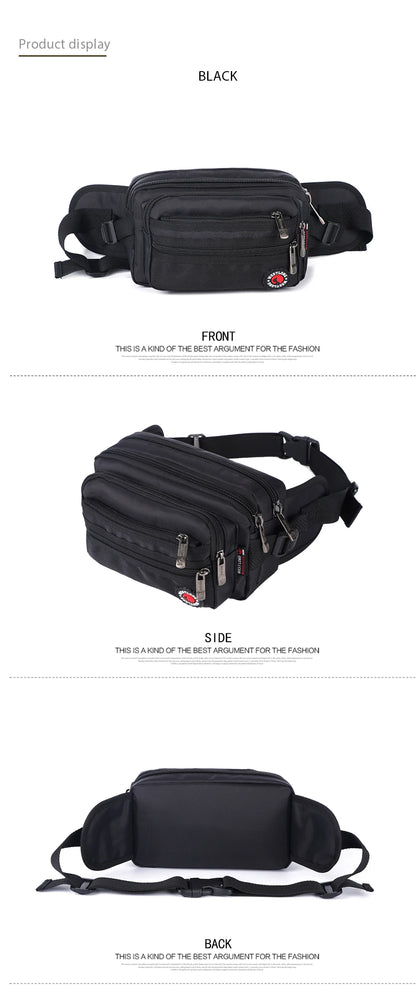 Waist Pack Casual Functional Fashion Men Waterproof Fanny Pack Women Belt Bum Bag Male Phone Wallet Pouch Bags Unisex 98011