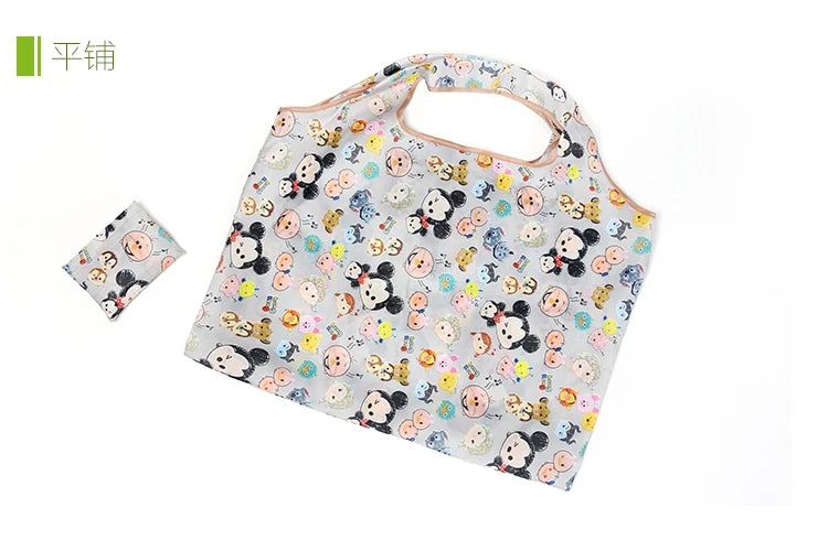 50*60cm Disney cartoon  bag Stitch shopping Mickey mouse bag storage High capacity green bag hand cartoon shoulder