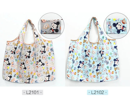 50*60cm Disney cartoon  bag Stitch shopping Mickey mouse bag storage High capacity green bag hand cartoon shoulder