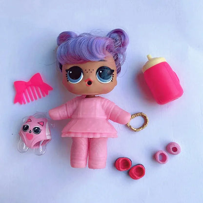 Collection Series 5 Hairgoals Change Color 8cm Big Sister Hair Dolls Lols Bhaddie Doll Set Splatters set Kids Playing Toy Gift
