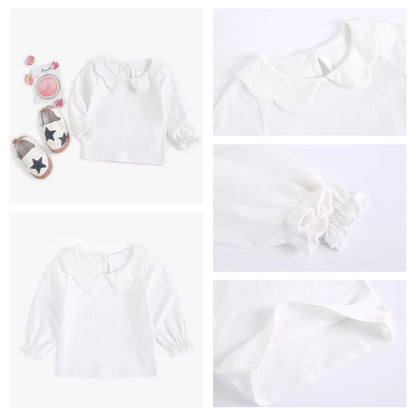 Sanlutoz Soft Cotton Baby Girls T-shirt Cute Infants Tops Clothing White Newborn Toddler Shirts Clothes Casual