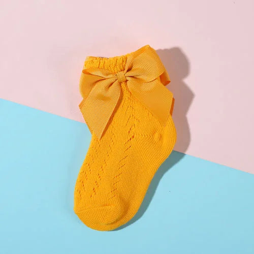 Lawadka Summer Mesh Newborn Baby Girls Socks Fashion Bow Thin Children's Socks for Girls Infant Princess White Red Black 0-5Year