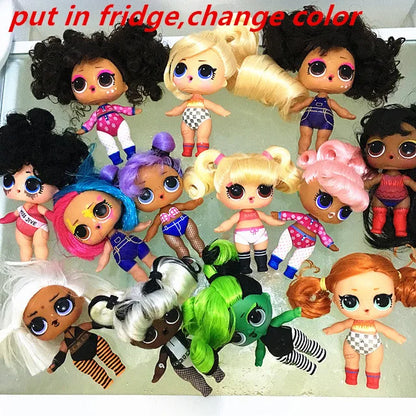 Collection Series 5 Hairgoals Change Color 8cm Big Sister Hair Dolls Lols Bhaddie Doll Set Splatters set Kids Playing Toy Gift