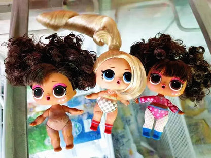 Collection Series 5 Hairgoals Change Color 8cm Big Sister Hair Dolls Lols Bhaddie Doll Set Splatters set Kids Playing Toy Gift