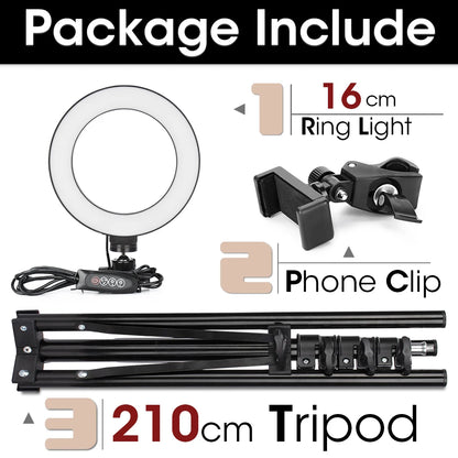 LED Photography Light Selfie Ring Light Lamp With Tripod For Phone Holder Stand Photo Lamp Ringlight For Live Video Streaming