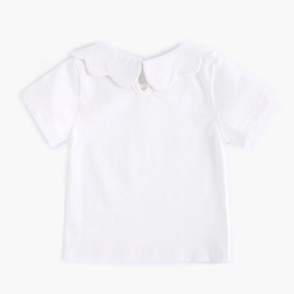 Sanlutoz Soft Cotton Baby Girls T-shirt Cute Infants Tops Clothing White Newborn Toddler Shirts Clothes Casual