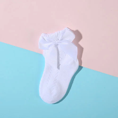 Lawadka Summer Mesh Newborn Baby Girls Socks Fashion Bow Thin Children's Socks for Girls Infant Princess White Red Black 0-5Year