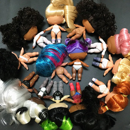 Collection Series 5 Hairgoals Change Color 8cm Big Sister Hair Dolls Lols Bhaddie Doll Set Splatters set Kids Playing Toy Gift