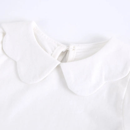 Sanlutoz Soft Cotton Baby Girls T-shirt Cute Infants Tops Clothing White Newborn Toddler Shirts Clothes Casual