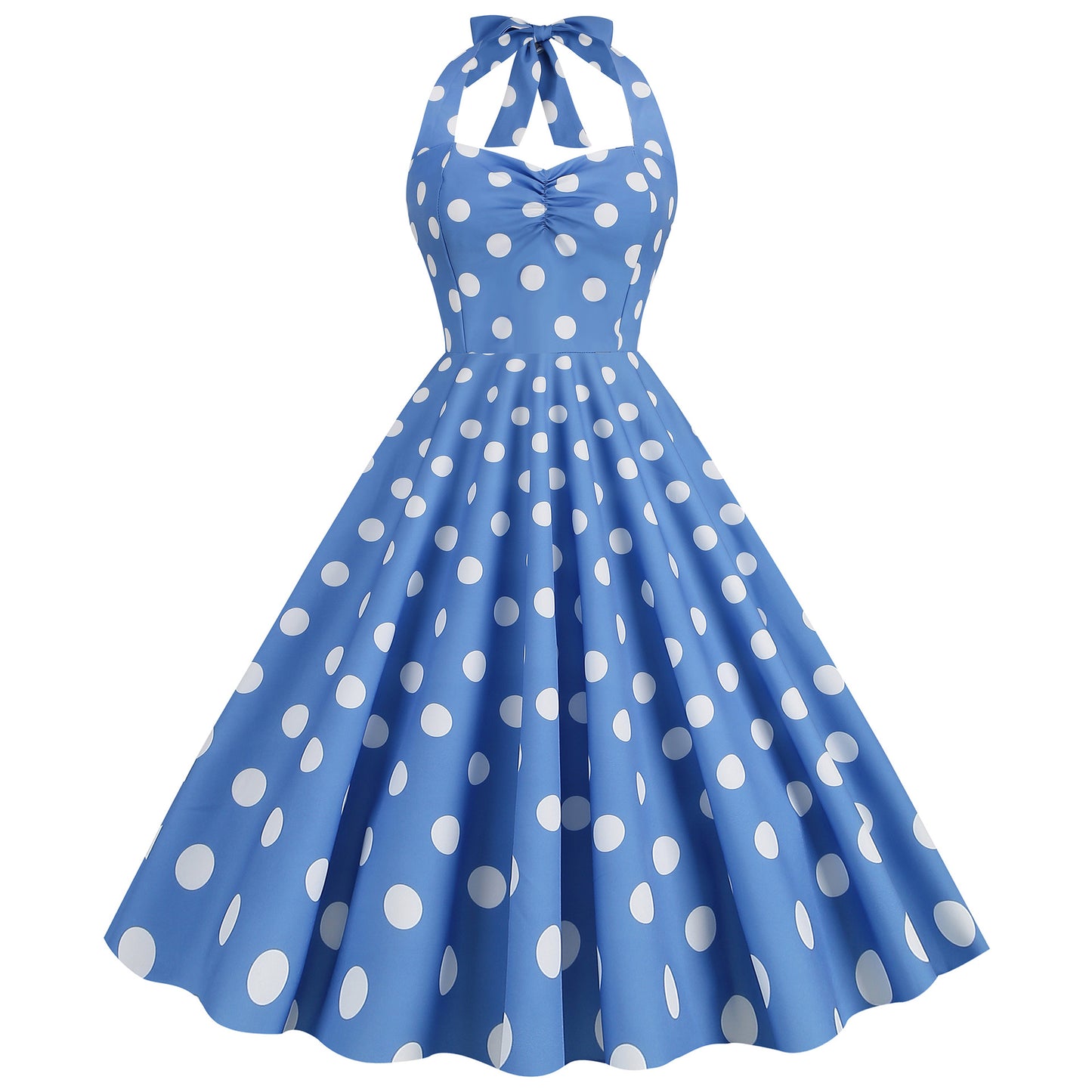 Pink Elegant Fashion Notched Ladies Office Dress 2024 Robe Pinup Polka Dot Print Vintage Sleeveless Summer Dresses for Women