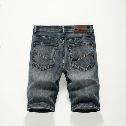 Summer Shorts Jeans Men Denim Pants Stretch Dark Blue Fashion Design Men's Jeans Slim Straight Male Short Jeans Hombre