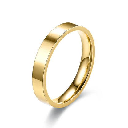 4mm Simplicity Flat Stainless Steel Rings Japanese Korean Fashion Glossy Titanium Steel Finger Rings for Youth Boy Girl Jewelry