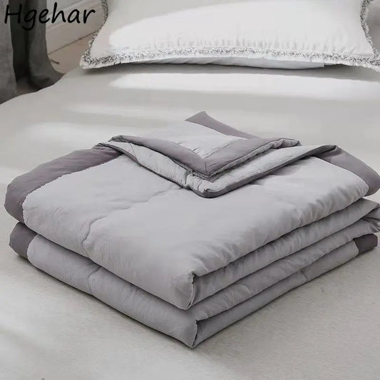 Plain Duvets Spring Summer Soft Comforter Quilt Skin-friendly Washable Dorm Twin Double Size Lightweight Bedding Bedroom Quilted