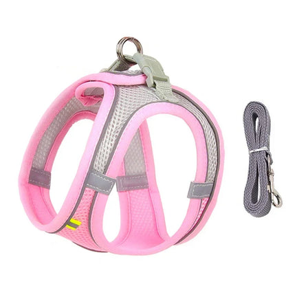 Summer Mesh Safety Vest and Leash Set for Small Dogs Dog Accessories Adjustable Puppy and Cats Harness Pet Supplies Collar Pets