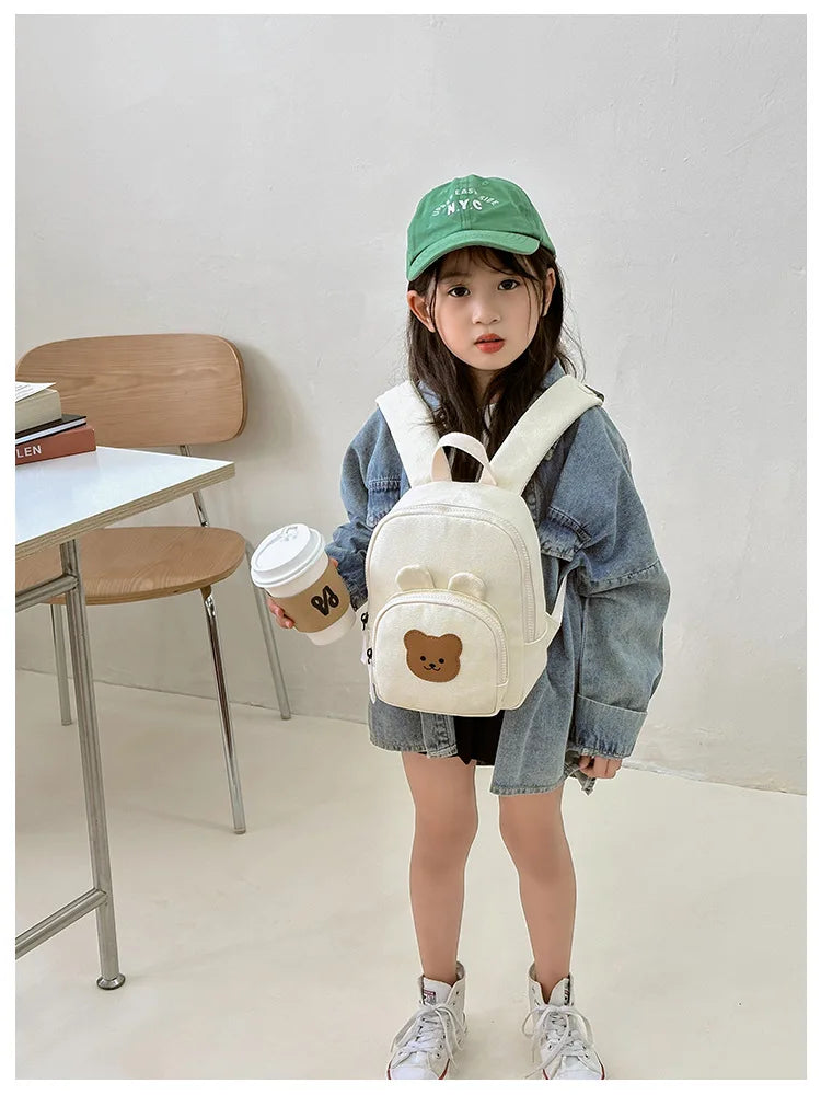 Children's Kindergarten Backpack Cute Cartoon Toddlers Girls' School Backpack Fashion Lightweight Kids Boys Canvas Shoulder Bag