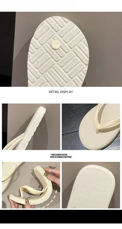 Beach Sandals Summer Flip Flops for Women Slippers Cute Candy Color Indoor Flat Shoes Men Beach Slippers Non-slip Soft Sole