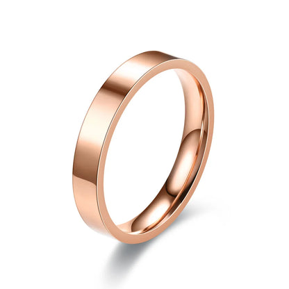 4mm Simplicity Flat Stainless Steel Rings Japanese Korean Fashion Glossy Titanium Steel Finger Rings for Youth Boy Girl Jewelry