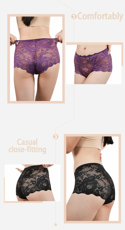 Sexy Women's Lace Panties Underwear Hollow Out Intimate Lingerie Female Lace Floral Underpants Briefs Woman Candy Color