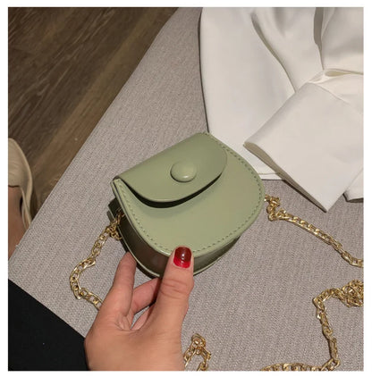 New Mini Shoulder Bag for Women Fashion Solid Color Chain Crossbody Bag Small Earphone Lipstick Storage Bag Handbags