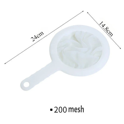 100/200/400 Mesh Washable Nylon Ultra Fine Filter Mesh Strainer Spoon Sieve Soy Milk Juice Coffee Tea Filter Kitchen Colander
