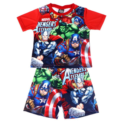New Boy Sets Short-sleeved Summer Cartoon Avengers Kids Children Shorts Pajamas Outfits Marvel Clothes Suit 3-8 Y