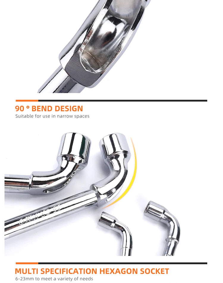 Socket wrench L type 7 type pipe type double head elbow perforated hexagon socket pipe wrench set
