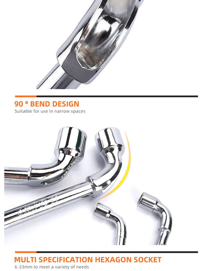 Socket wrench L type 7 type pipe type double head elbow perforated hexagon socket pipe wrench set