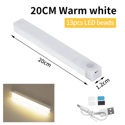 Motion Sensor LED Cabinet Light Rechargeable Induction Night Light Wireless Portable Detector Lamp Kitchen Staircase Backlight