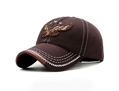 Hats Men'S And Women'S Four-Season Shade Baseball Cap Eagle Embroidery Korean Version Trendy Casual Couple Sunscreen Sun Hat