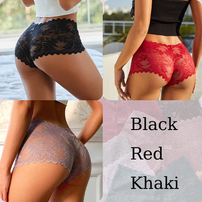 3PCS Sexy Floral Lace Panties Women Briefs Low Waist Soft Lingerie Comfortable Female Underwear Girls Intimates Panties S-XL