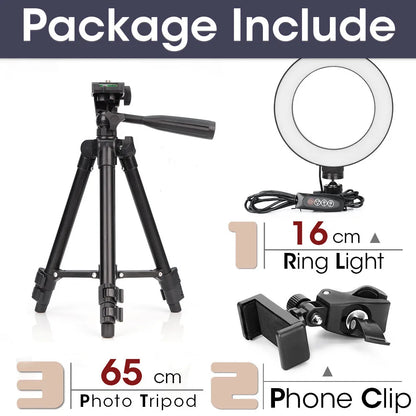 LED Photography Light Selfie Ring Light Lamp With Tripod For Phone Holder Stand Photo Lamp Ringlight For Live Video Streaming