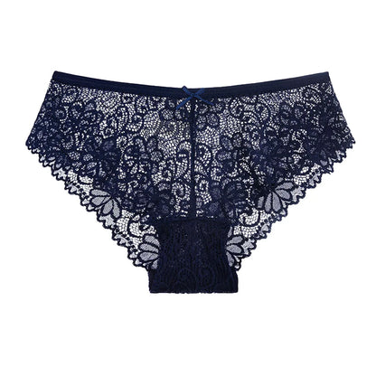 5 pezzi/set slip in rete M-2XL mutandine in pizzo biancheria intima sexy trasparente mutandine a vita bassa ragazze intimo lingerie