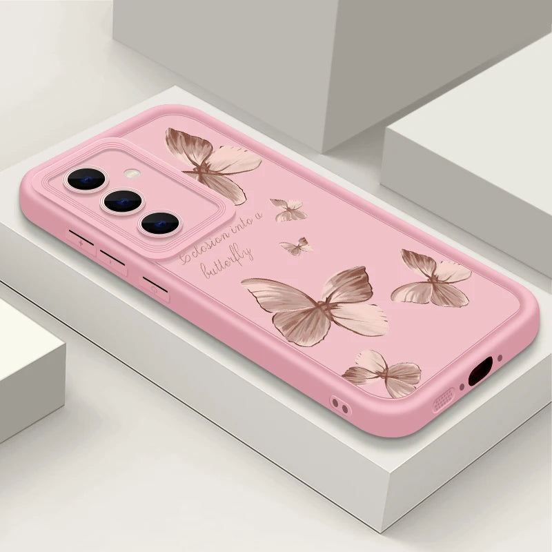 Gold Butterfly Soft TPU Case For Samsung Galaxy S21 S22 Ultra Plus