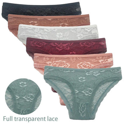 5 pezzi/set slip in rete M-2XL mutandine in pizzo biancheria intima sexy trasparente mutandine a vita bassa ragazze intimo lingerie