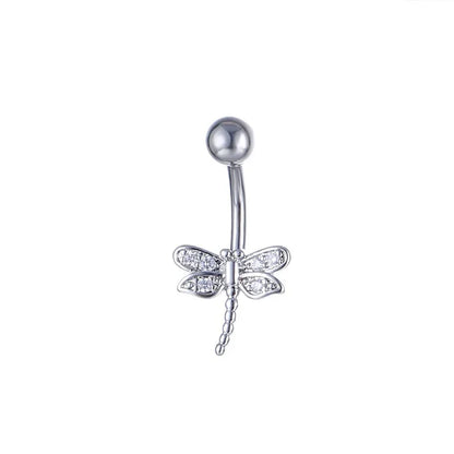 Snake Belly Button Ring Dangle Navel Piercing Ring Heart Belly Ring Zircon Navel Rings Body Piercing Jewelry Umbilical Pircing