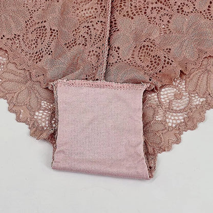 5 pezzi/set slip in rete M-2XL mutandine in pizzo biancheria intima sexy trasparente mutandine a vita bassa ragazze intimo lingerie