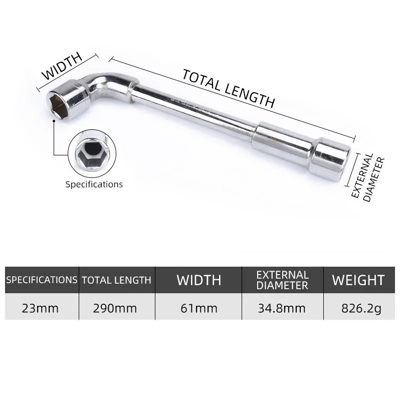 Socket wrench L type 7 type pipe type double head elbow perforated hexagon socket pipe wrench set