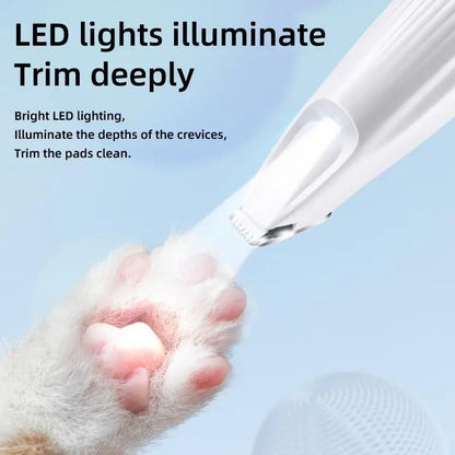 New Dog Paw Trimmer with Led Light Rechargeable Cordless Nail Grinder Shaver for Cats and Other Pets Hair Grooming Tools